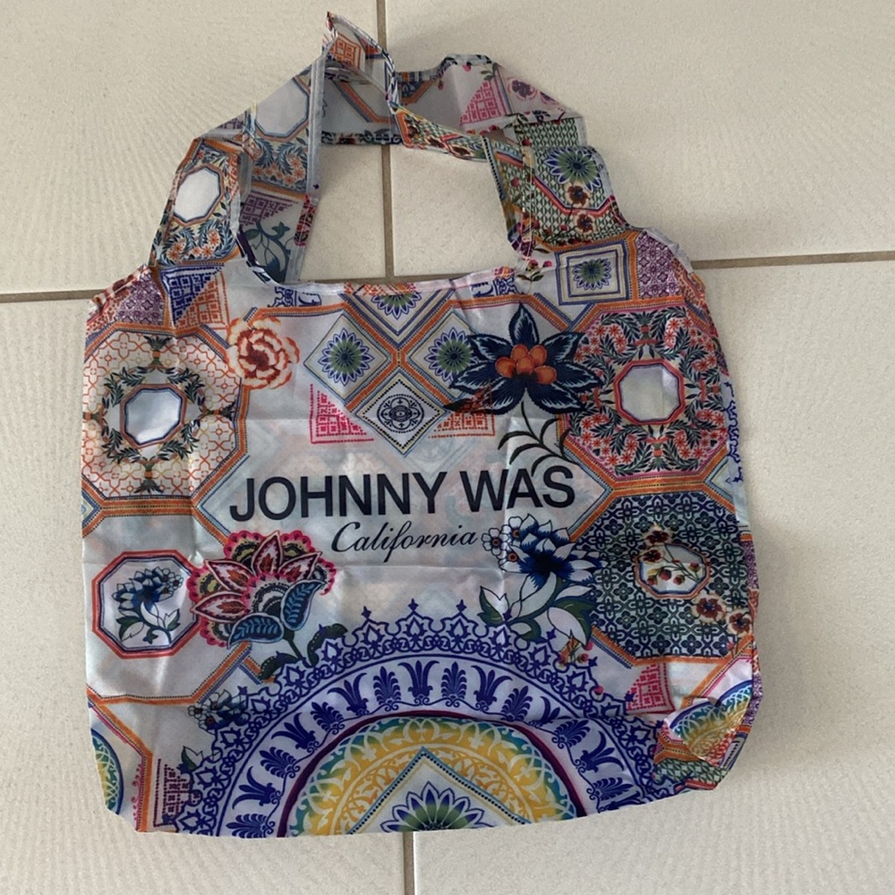 NWT Johnny Was Multicolor reusable nylon tote with pocket